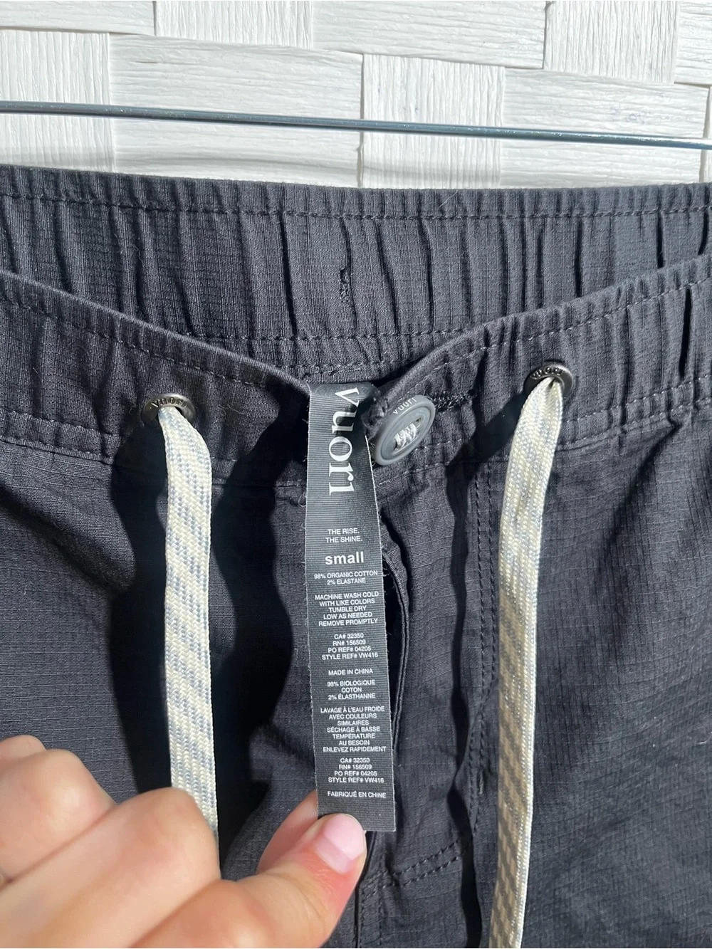 Vuori Ripstop Wide Leg Pants Womens Small Gray Drawstring Cropped Chino Organic